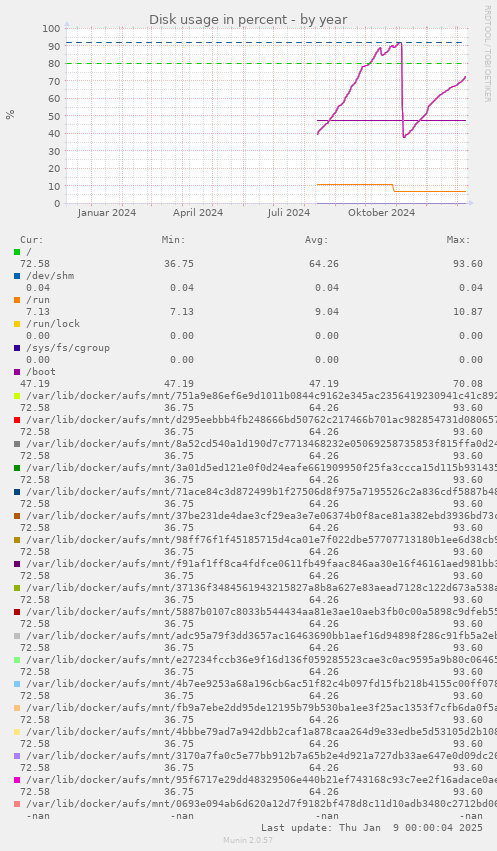 Disk usage in percent